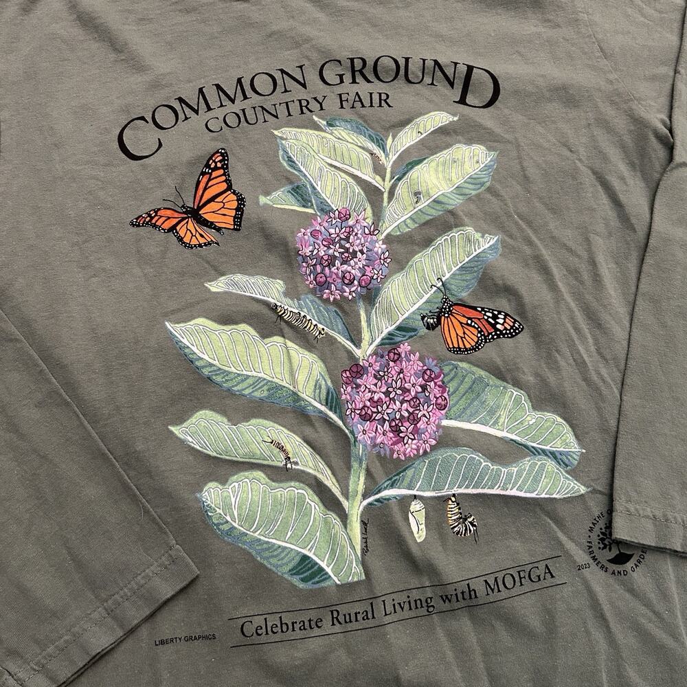Common Ground Country Fair 2023 Floral Butterfly Long Sleeve Tee Shirt Small - Picture 2 of 6